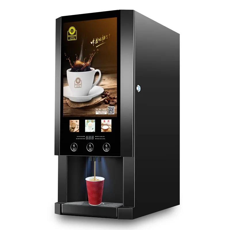 Coffee Tea Vending Machine For Office - E30S自動コーヒー販売機 3種類のフレーバー ホットアイスインスタント業務用ミルクティーメーカー オフィスショップセルフサービス