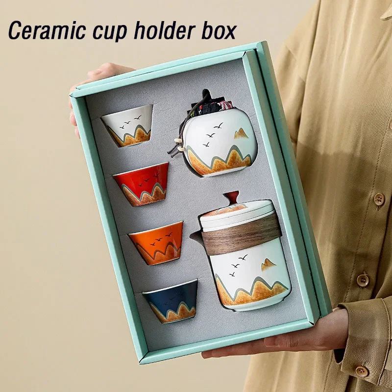 Coffee Tea Games - セラミックティーカップ,磁器ティーポット,エスプレッソカップ,セラミックコーヒーマグ,ギフトボックス,1セット