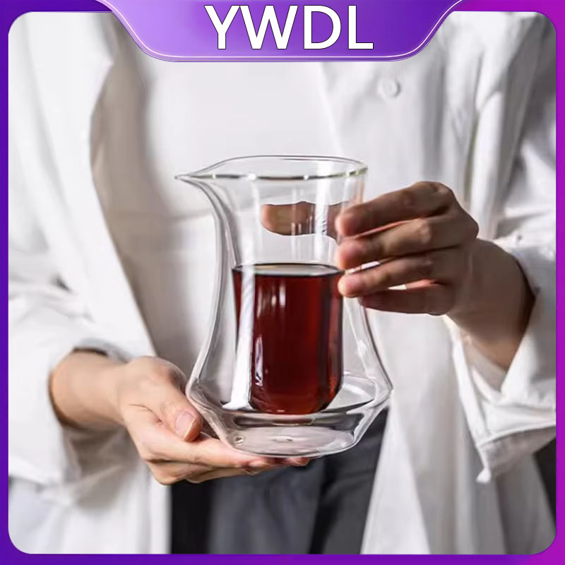 Coffee And Tea Glass - YWDL 300ml 二層ガラスコーヒーシェアリングポット 透明 吊り下げ式 手淹れコーヒー