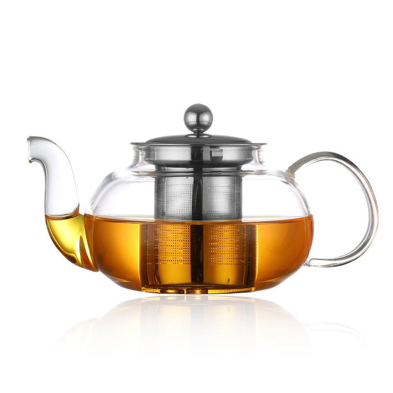 Coffee Tea And Sugar Canister Set - 600/800 ミリリットル耐熱ガラスティーポットフラワーティーセットケトルコーヒーティーポット箸置きセットステンレス鋼ストレーナーティーポット