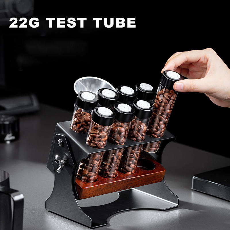 Coffee Tea Games - 22G コーヒー豆保存容器ディスプレイラックティーチューブボトルガラスエスプレッソコーヒーアクセサリーツールバリスタコーヒーウェアセット