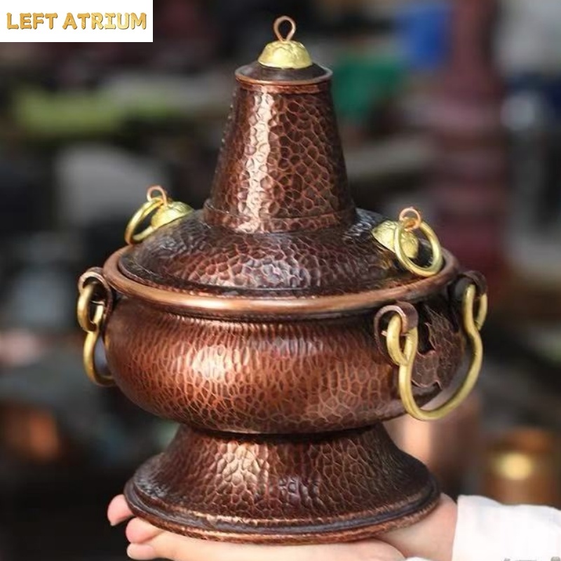 Coffee Tea Leaf And Bean - 多機能純銅製ホットポット手作り花瓶葉っぱコーヒー豆容器香炉茶葉キャニスター収納ボックス