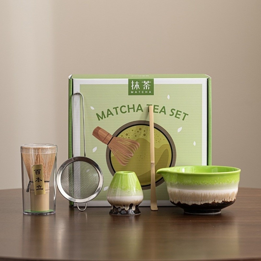 Matcha Whisk Set - ティースティック 日本の抹茶ティーセット 抹茶スプーン 抹茶ボウル 抹茶ブラシ 茶道具