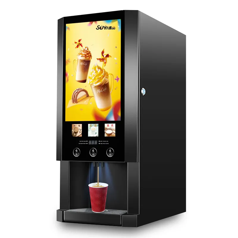 Coffee Tea Vending Machine For Office - E30S 自動コーヒー自動販売機インスタントミルクティーメーカーセルフサービスホットドリンクディスペンサーオフィスショップ家庭用
