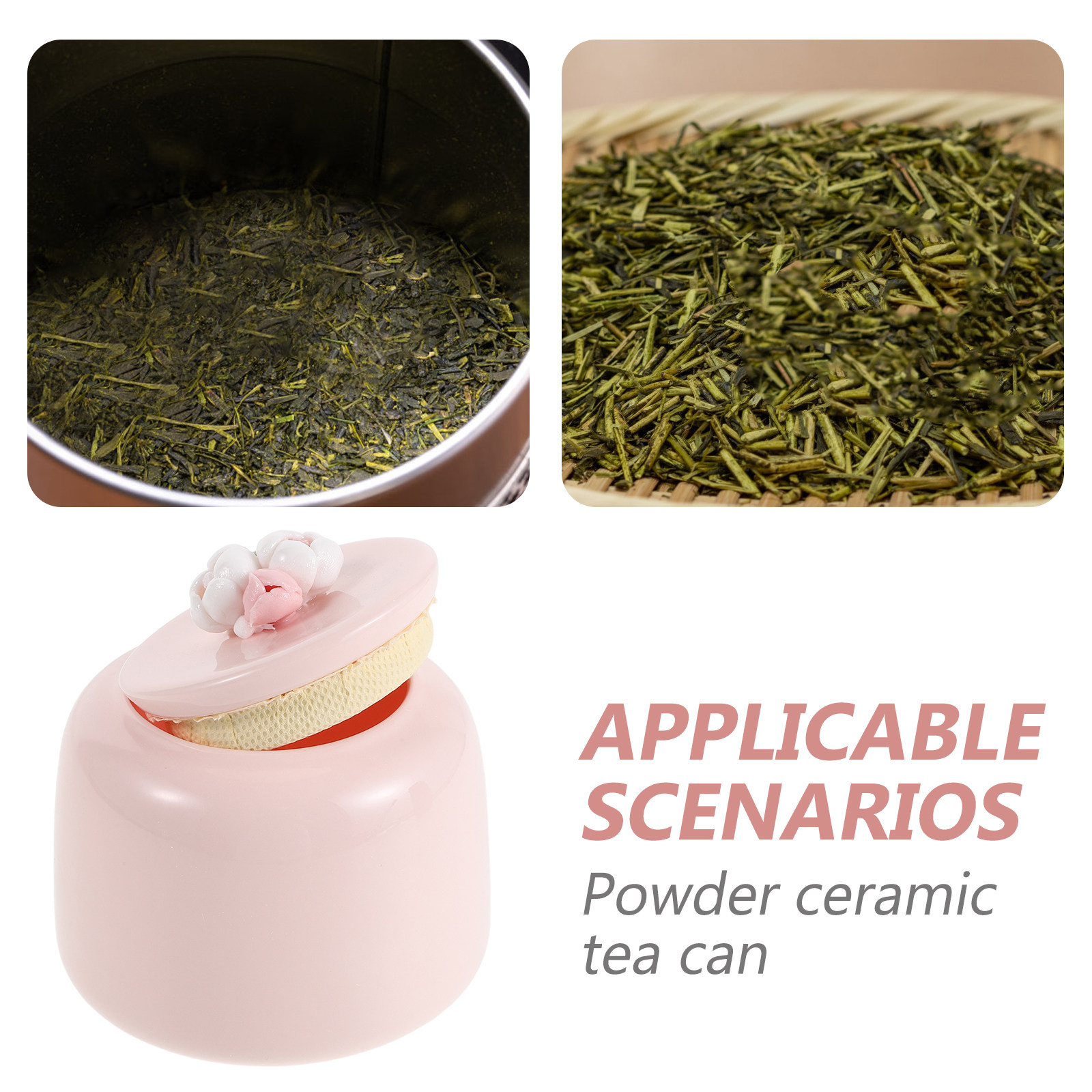 陶器製茶筒 ピンクの磁器製食品保存容器 密閉キッチンキャニス - Coffee Tea Leaf And Bean のレビューと価格