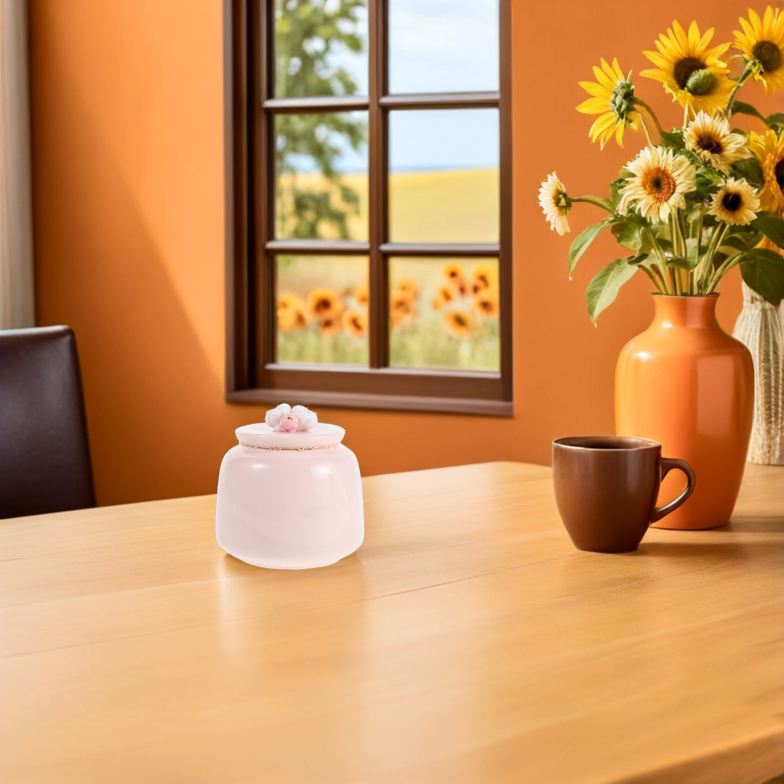 陶器製茶筒 ピンクの磁器製食品保存容器 密閉キッチンキャニス - Coffee Tea Leaf And Bean のレビューと価格