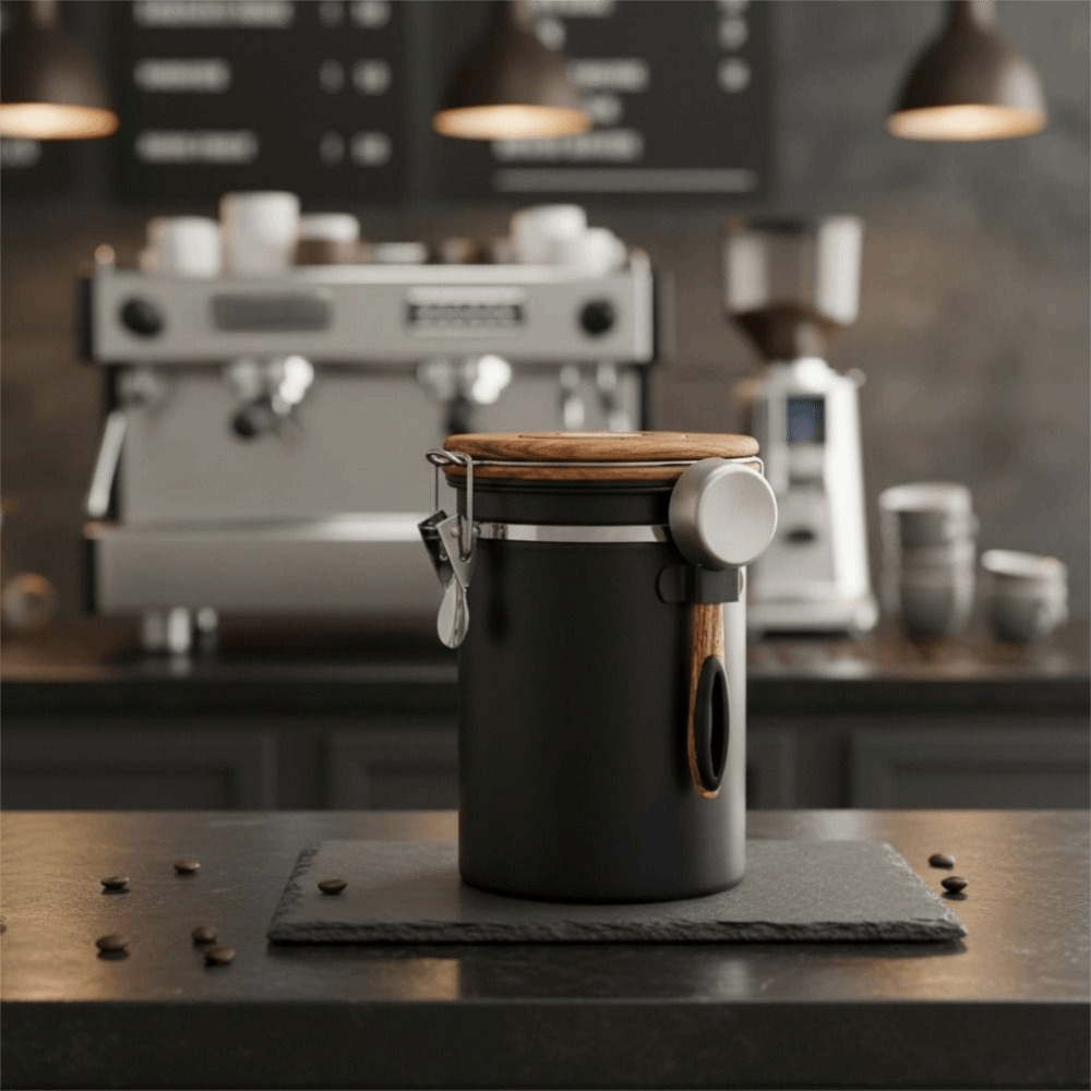 304ステンレス製コーヒー豆保存容器 密閉型 スプーン付き  - Coffee Tea Leaf And Bean のレビューと価格