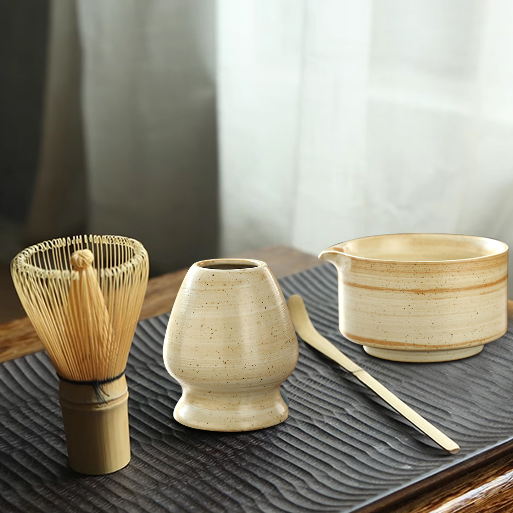 日本の抹茶泡立て器スタンド茶道抹茶ボウル竹泡立て器グラインダ - Matcha Whisk Set のレビューと価格