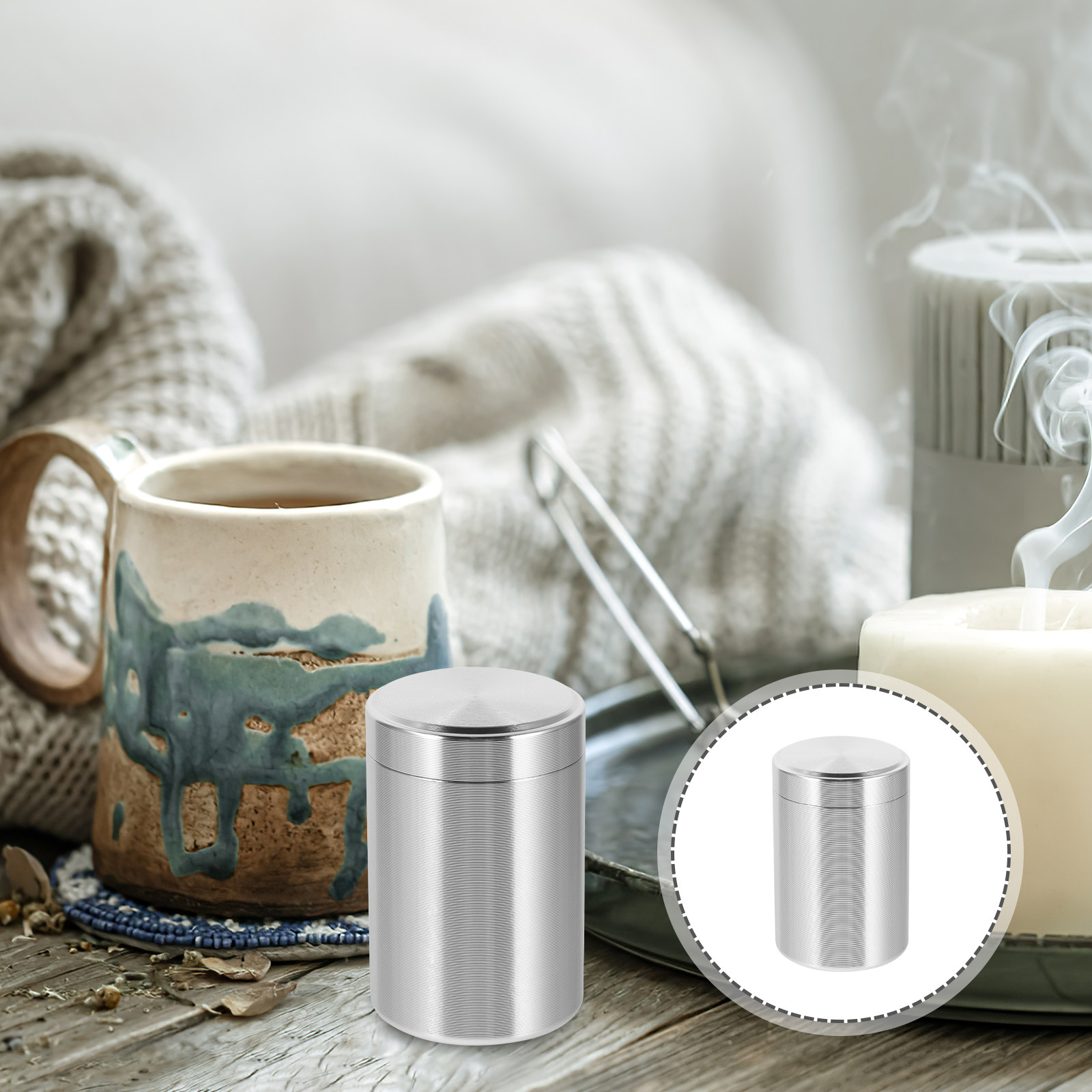2 個の茶瓶金属気密保存容器ポータブル紫外線保護小型キャニス - Coffee Tea Sugar Container Set のレビューと価格