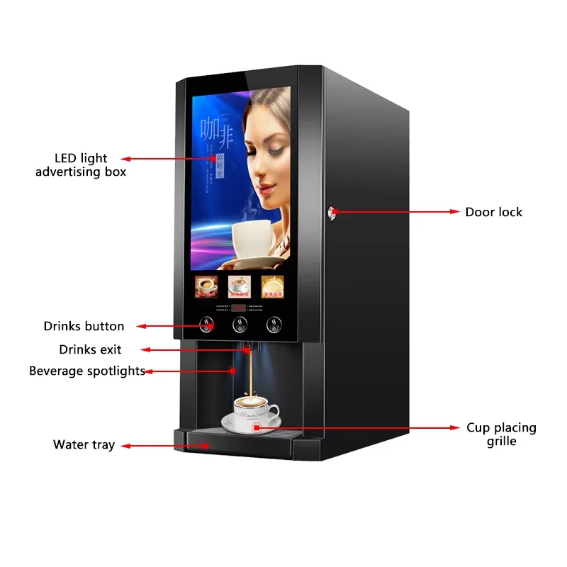 E30S 3 ミルクティー自動販売機全自動コーヒー自動販売機 - Coffee Tea Vending Machine For Office のレビューと価格