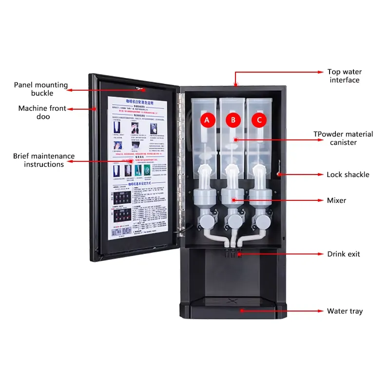 E30S 3 ミルクティー自動販売機全自動コーヒー自動販売機 - Coffee Tea Vending Machine For Office のレビューと価格