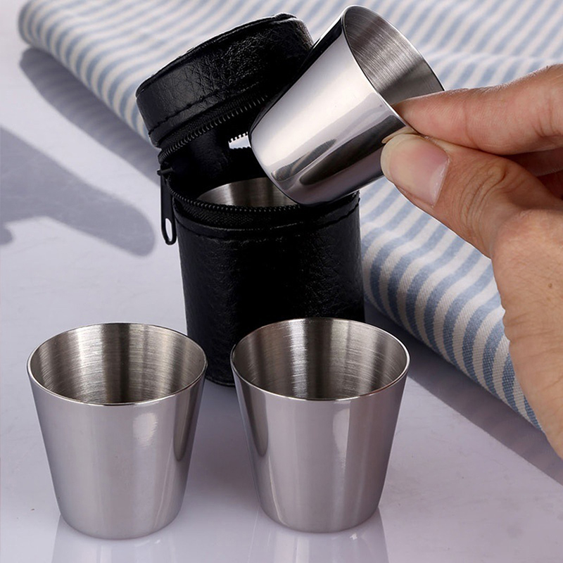 4/6 個のステンレス鋼カップミニショットグラスビールカップ - Coffee Tea And Sugar Canister Set のレビューと価格