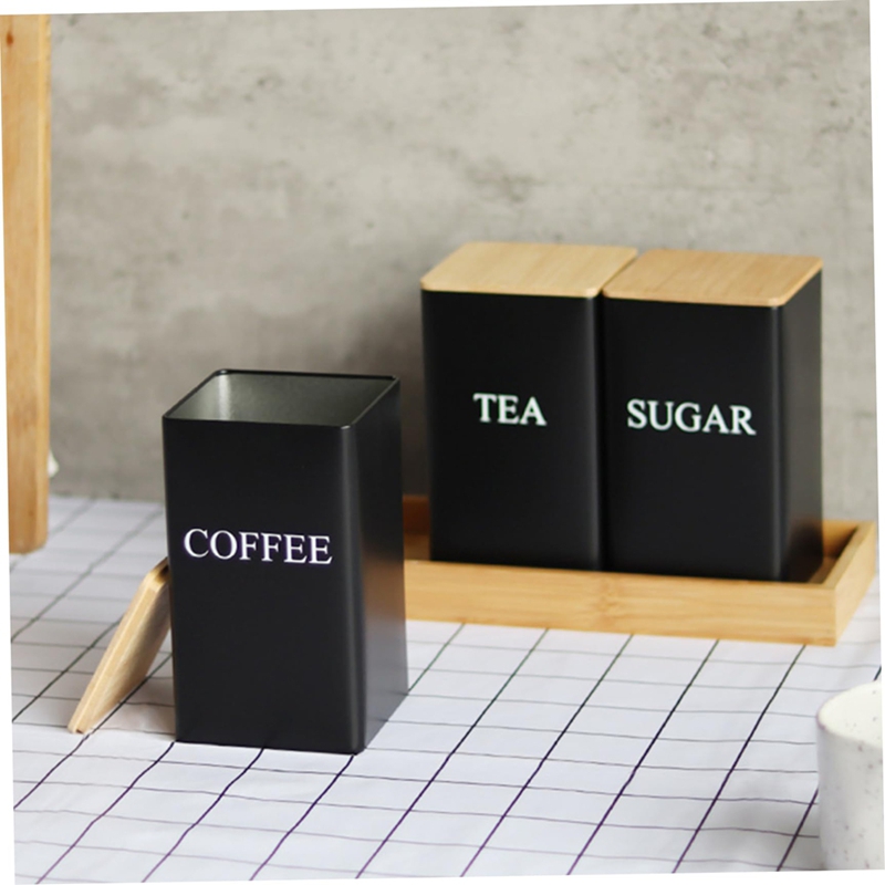 3個セット 茶葉・コーヒー・砂糖用キャニスターセット トレイ - Coffee Tea And Sugar Canister Set のレビューと価格
