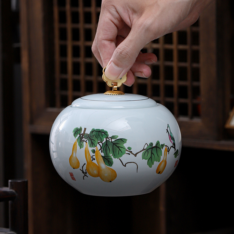 青緑色の磁器茶葉瓶丸型蘭セラミック装飾瓶多機能家庭用キャンデ - Coffee Tea Leaf And Bean のレビューと価格
