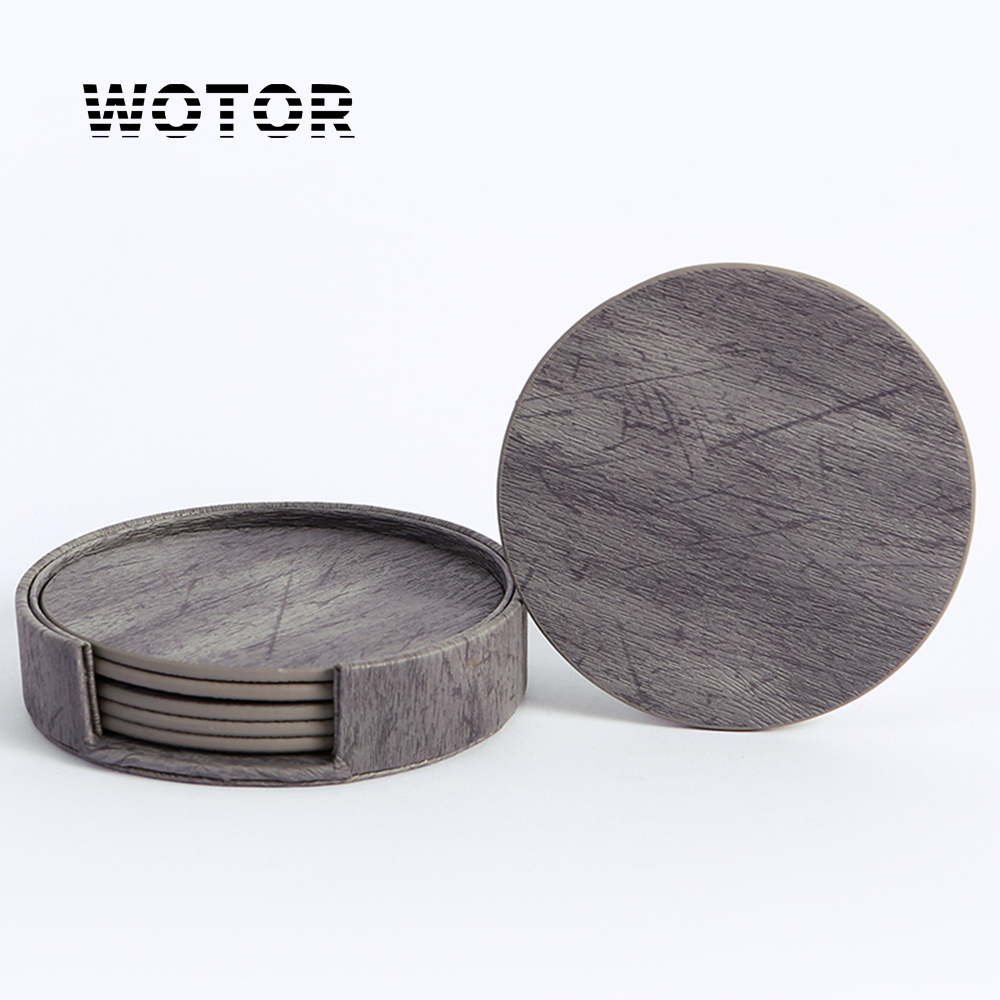 WOTOR 6 ピース/ロットサークル木目調レザー無縫製糸コ - Coffee Tea Mix のレビューと価格