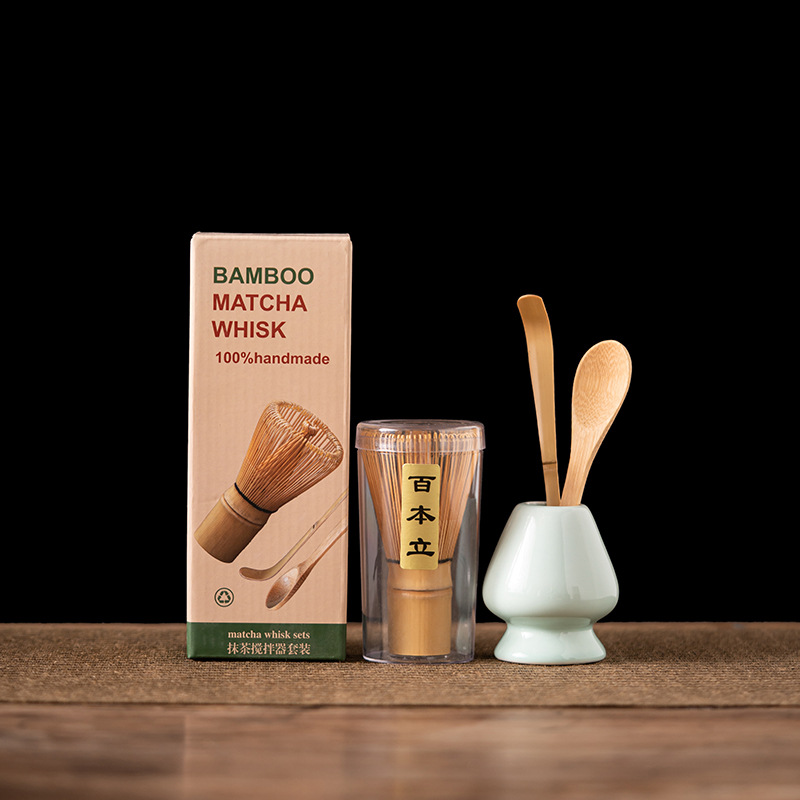 4個入り竹製抹茶泡立て器セット 百本爪茶筅 茶筅スタンド 抹 - Matcha Whisk Set のレビューと価格