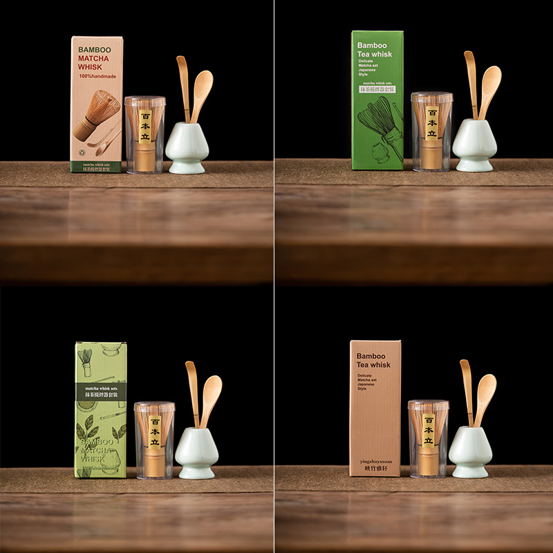 4個入り竹製抹茶泡立て器セット 百本爪茶筅 茶筅スタンド 抹 - Matcha Whisk Set のレビューと価格