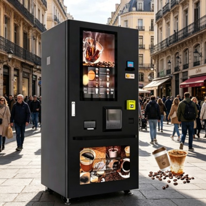 インスタントコーヒー自動販売機 タッチスクリーン コイン Q - Coffee Tea Vending Machine For Office のレビューと価格