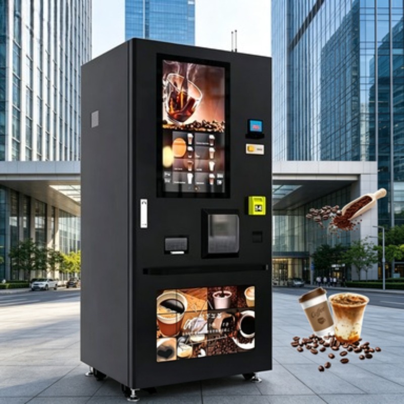 インスタントコーヒー自動販売機 タッチスクリーン コイン Q - Coffee Tea Vending Machine For Office のレビューと価格