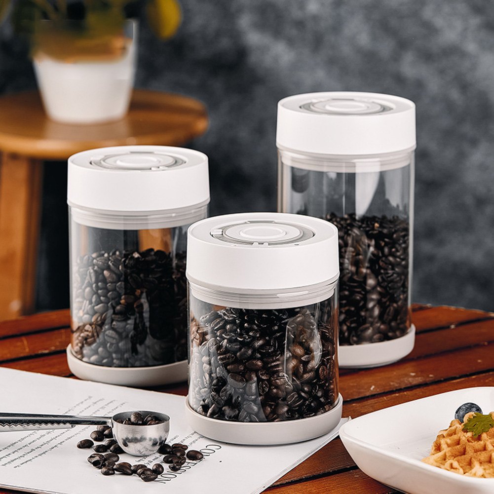 キッチン防湿ガラスコーヒー豆ジャー自動インテリジェント真空保 - Coffee And Tea Glass のレビューと価格