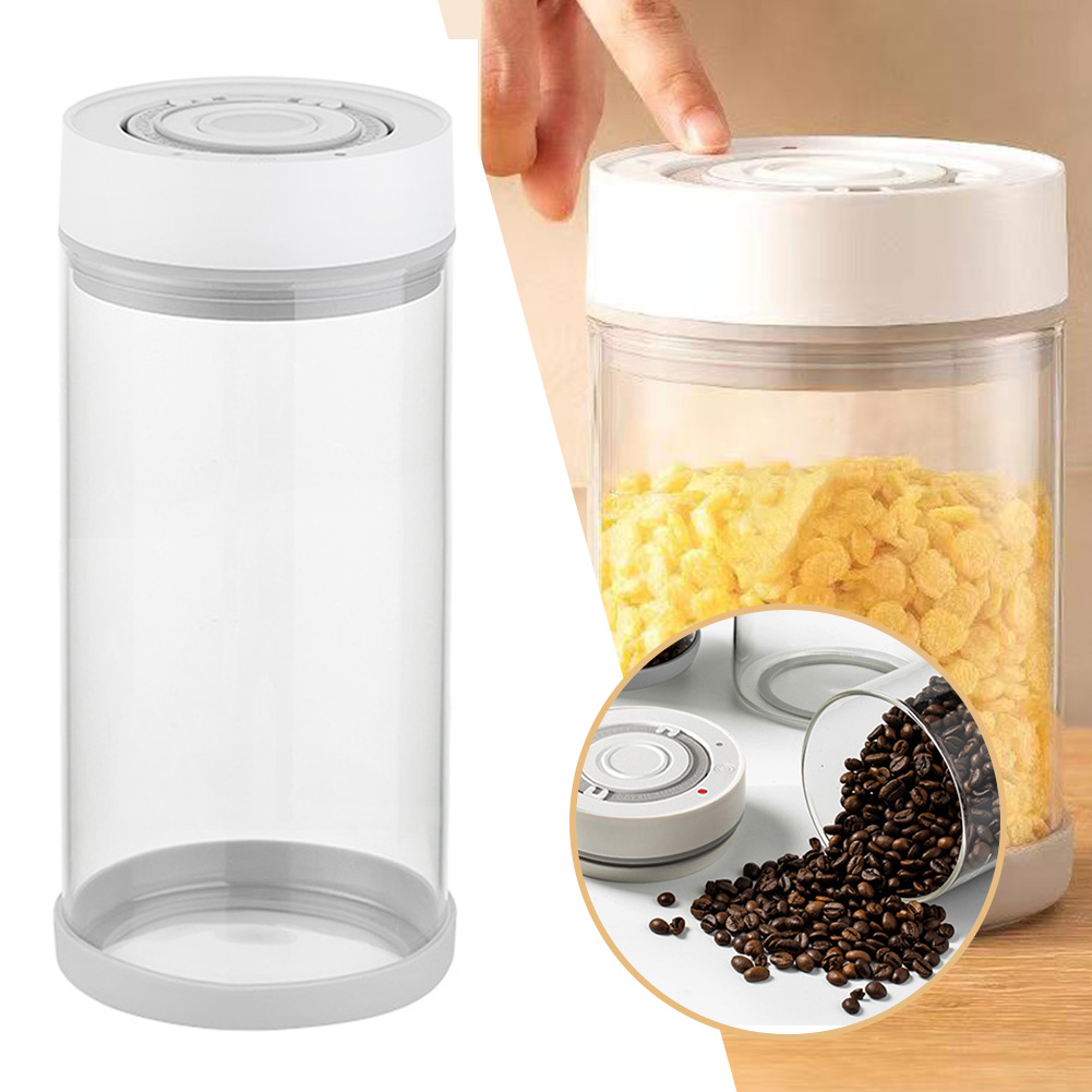 キッチン防湿ガラスコーヒー豆ジャー自動インテリジェント真空保 - Coffee And Tea Glass のレビューと価格