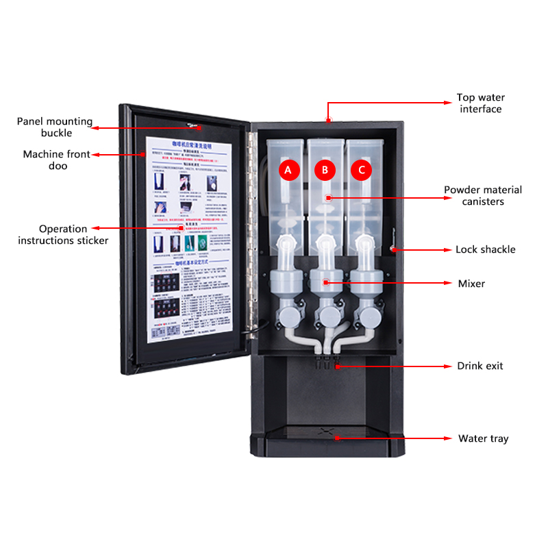 E-30SW自動インスタントコーヒーメーカー業務用ミルクティ - Coffee Tea Vending Machine For Office のレビューと価格