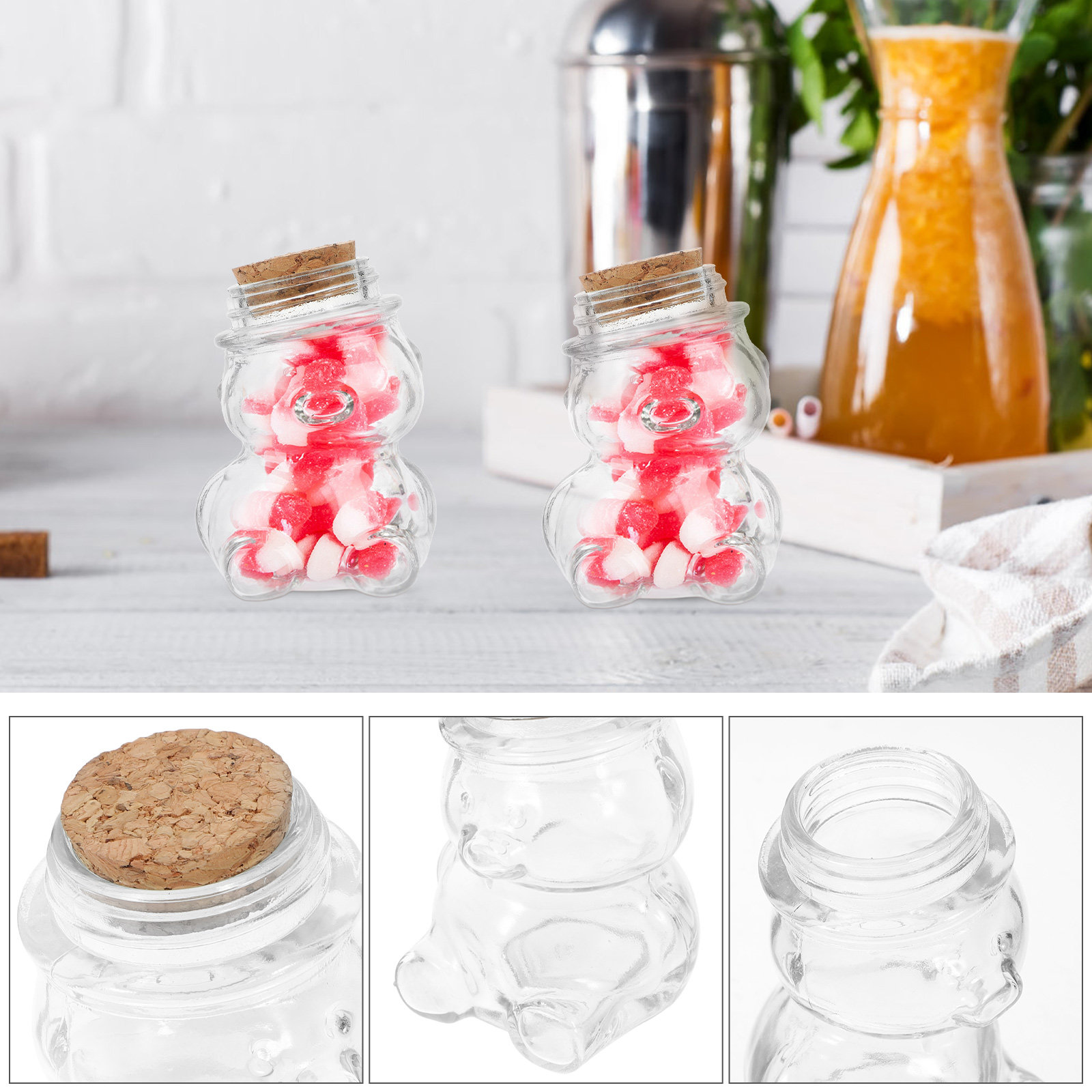 4個入りガラスキャンディジャーセット 透明な気密食品保存容器 - Coffee And Tea Glass のレビューと価格