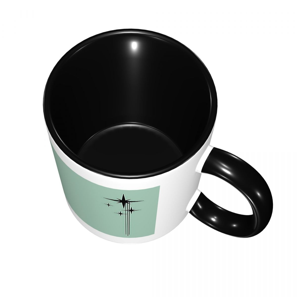 1950年代の原子時代風レトロスターバースト柄、ミントグリー - Coffee Tea Green のレビューと価格