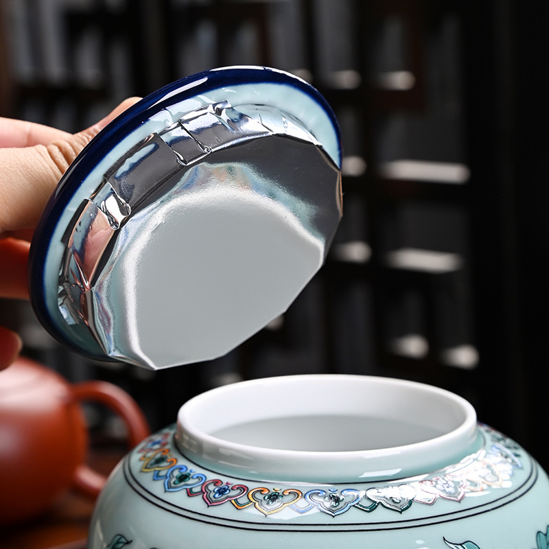 セラミック茶瓶エナメル一般瓶防湿密封瓶緑茶家庭用保存瓶茶と砂 - Coffee Tea Green のレビューと価格