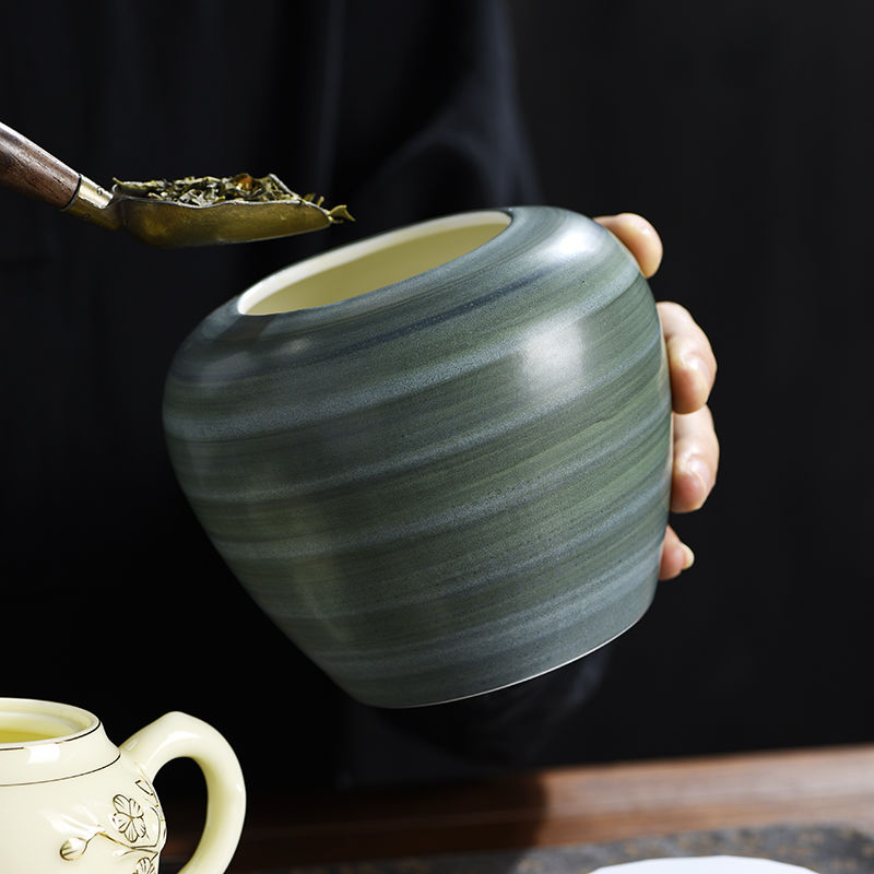 レトロなセラミック茶葉瓶、創造的な密封キャンディジャー、コー - Coffee Tea Leaf And Bean のレビューと価格