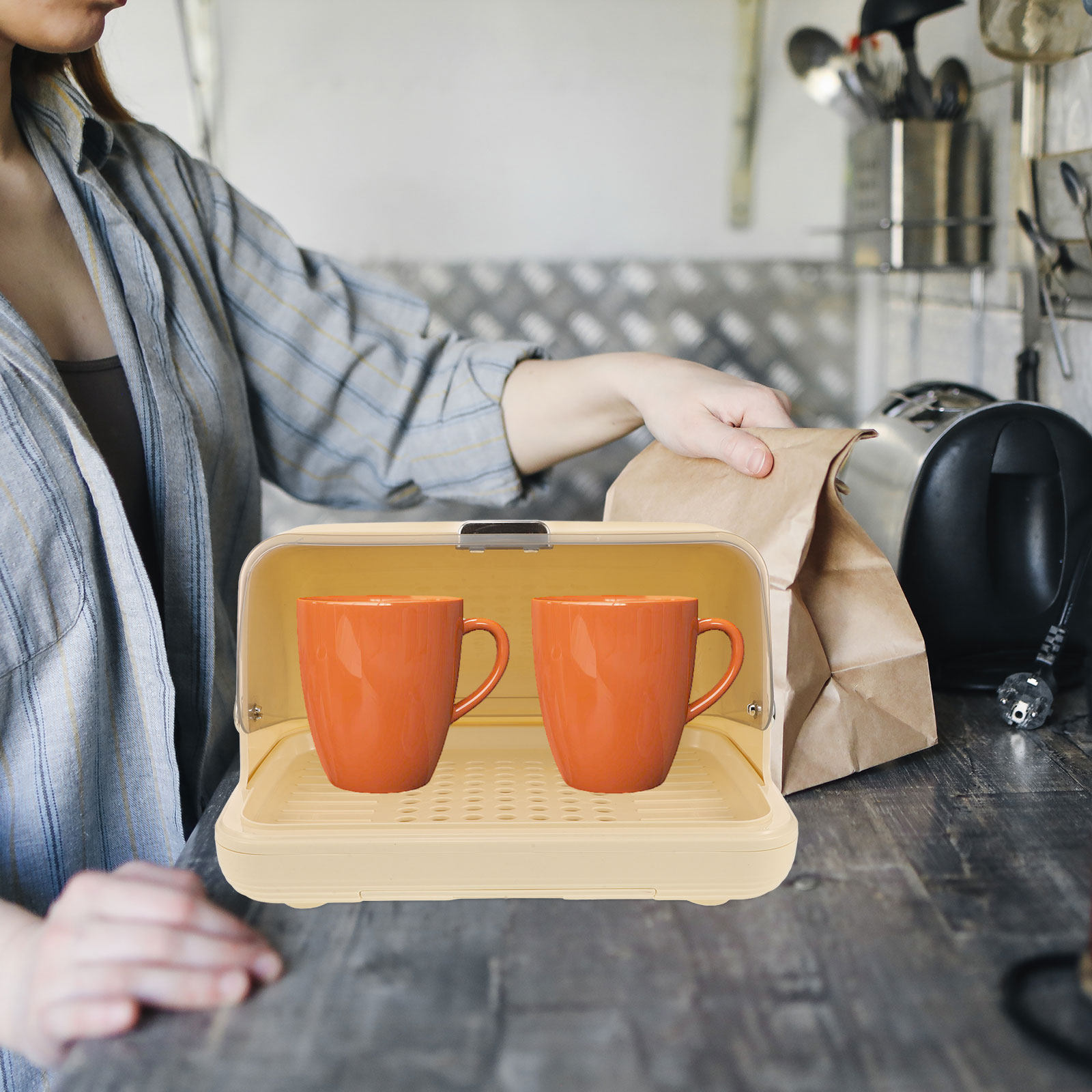 カップ収納オーガナイザーボックス デスクトップカップラック  - Coffee And Tea Glass のレビューと価格