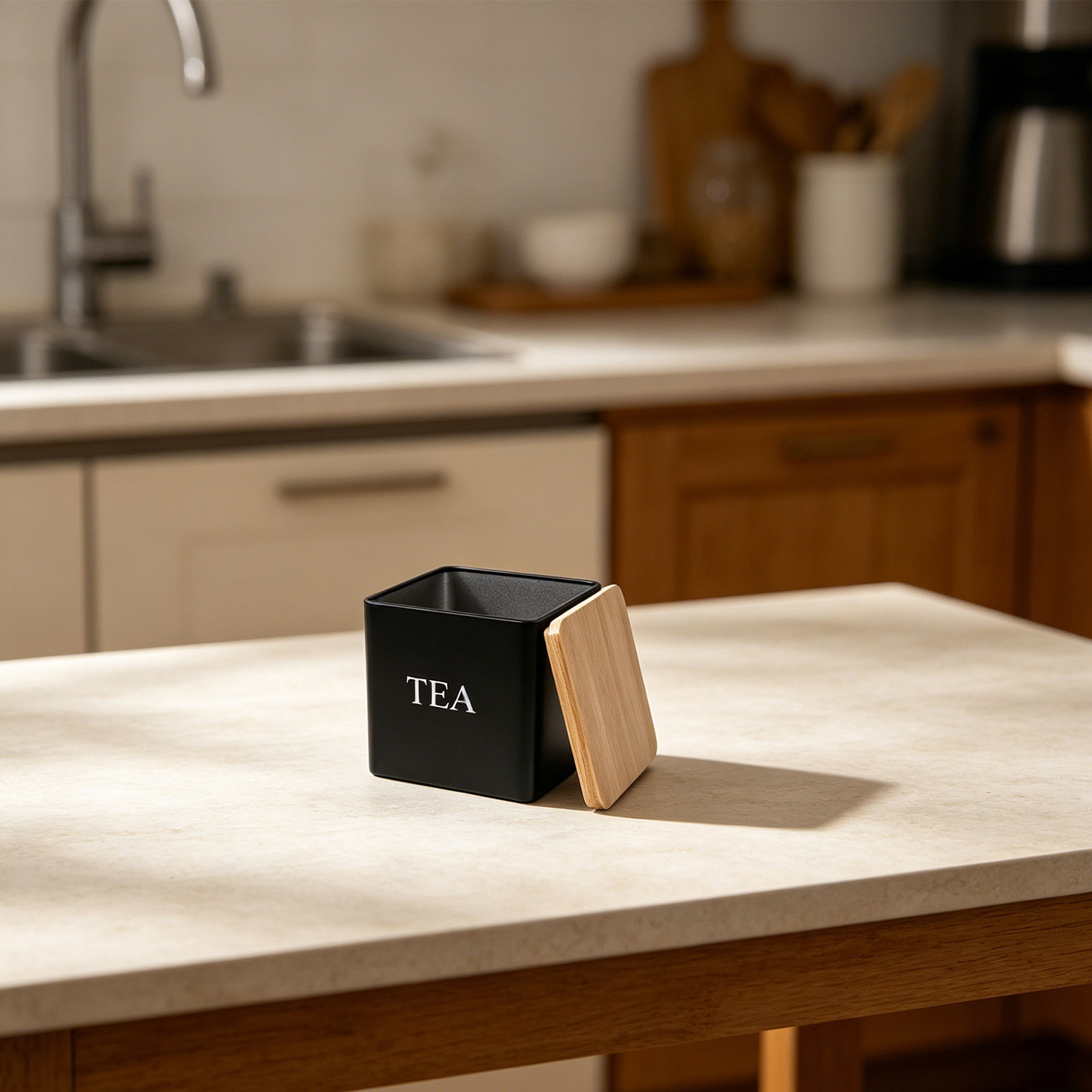 3個入り金属製茶葉・コーヒー・砂糖キャニスターセット、竹製蓋 - Coffee Tea And Sugar Canister Set のレビューと価格